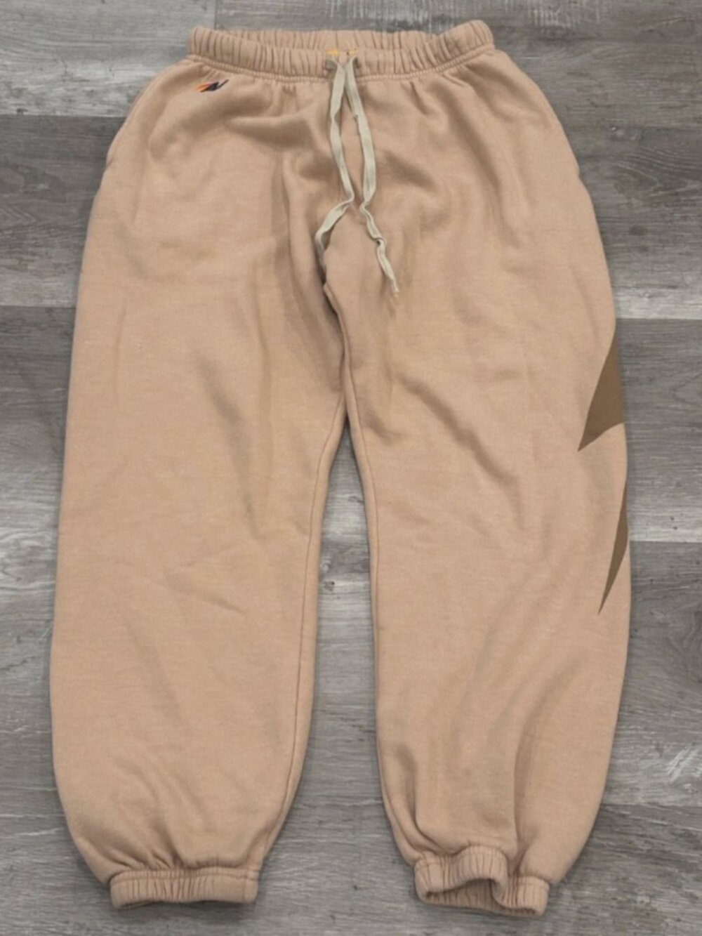 Aviator Nation Bolt Sweatpants Sand Mocha Womens S - Picture 2 of 8